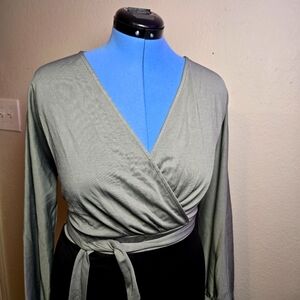 Grace Karin Sage V-Neck Office Dress